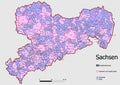 Map Administrative Structure State of Saxony Germany