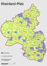 Map Administrative Structure State of North Rhineland-Palatinate Germany