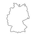 Germany map of black contour curves, illustration