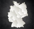 Germany map Black White separate region individual blank blackboard raster