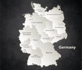 Germany map Black White separate individual blackboard