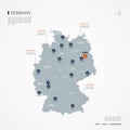 Germany infographic map vector illustration.