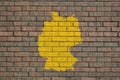 Germany map on brick wall