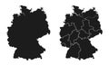 Germany map with division into federal lands and without division - vector