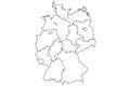 Germany map and federal states map vector transparent