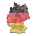 Germany Map flag with euros Royalty Free Stock Photo