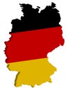 Germany map flag vector 3D Royalty Free Stock Photo