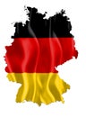 Germany map with flag Royalty Free Stock Photo