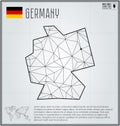 Germany map in geometric polygonal style. Polygonal abstract world map. Royalty Free Stock Photo