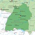 Germany - Map of Germany - `Baden Wurttemberg` - high detailed