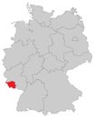 Germany - Map of Germany - `Saarland` - high detailed