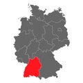 Germany map icon of Baden-WÃ¼rttemberg, geography blank concept, isolated graphic background vector illustration Royalty Free Stock Photo