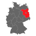 Germany map icon of Brandenburg, geography blank concept, isolated graphic background vector illustration Royalty Free Stock Photo