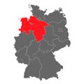 Germany map icon of Lower Saxony, geography blank concept, isolated graphic background vector illustration Royalty Free Stock Photo