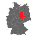 Germany map icon of Saxony-Anhalt, geography blank concept, isolated graphic background vector illustration Royalty Free Stock Photo