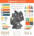 Germany map with Infographic elements. Infographics layouts. Vector