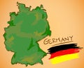 Germany Map and National Flag Vector Royalty Free Stock Photo