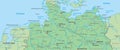 Germany - Map of Northern Germany high detailed