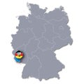 Germany map with the Saarland