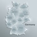 Germany map separate individual glass card paper 3D