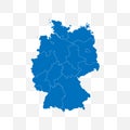 Germany map on transparent background. Vector illustration