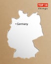 Germany map vector. German maps craft paper texture. Empty template information creative design element