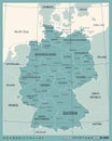 Germany Map - Vintage Vector Illustration Royalty Free Stock Photo