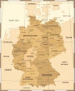 Germany Map - Vintage Vector Illustration Royalty Free Stock Photo
