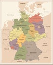 Germany Map - Vintage Vector Illustration Royalty Free Stock Photo