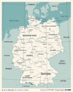 Germany Map - Vintage Vector Illustration Royalty Free Stock Photo