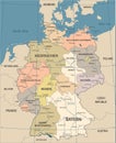 Germany Map - Vintage Vector Illustration Royalty Free Stock Photo
