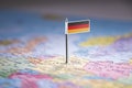 Germany marked with a flag on the map Royalty Free Stock Photo