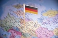 Germany marked with a flag on the map Royalty Free Stock Photo