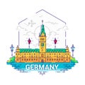 Germany - modern vector line travel illustration