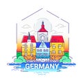 Germany - modern vector line travel illustration Royalty Free Stock Photo