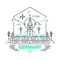 Germany - modern vector line travel illustration