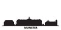 Germany, Munster city skyline isolated vector illustration. Germany, Munster travel black cityscape Royalty Free Stock Photo