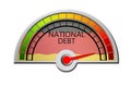 Germany national debt measuring device with arrow and scale