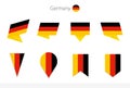 Germany national flag collection, eight versions of Germany vector flags Royalty Free Stock Photo