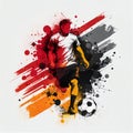 Germany national football player. Germany soccer team. German soccer poster. Abstract Belgian football background