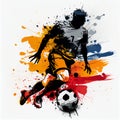 Germany national football player. Germany soccer team. German soccer poster. Abstract Belgian football background