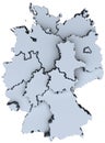 Germany national map Deutschland states 3D Royalty Free Stock Photo