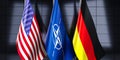 Germany, NATO and USA flags - 3D illustration