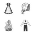 Germany, nature, history and other web icon in monochrome style.Suit, female, apron, icons in set collection.