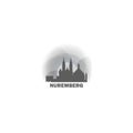 Nuremberg city skyline silhouette vector logo illustration