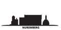 Germany, Nuremberg city skyline isolated vector illustration. Germany, Nuremberg travel black cityscape