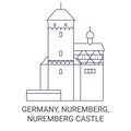 Germany, Nuremberg, Nuremberg Castle travel landmark vector illustration