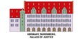 Germany, Nuremberg, Palace Of Justice travel landmark vector illustration