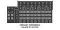 Germany, Nuremberg, Palace Of Justice travel landmark vector illustration