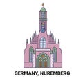 Germany, Nuremberg travel landmark vector illustration